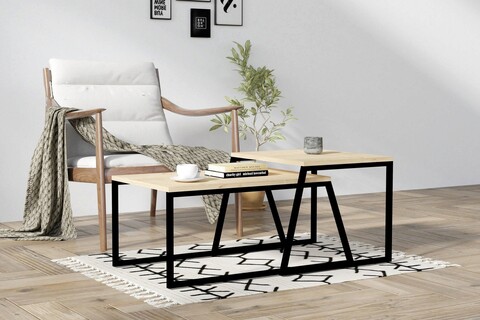 Masuta de cafea, asse home, boyce, 75x37x50 cm, stejar / negru