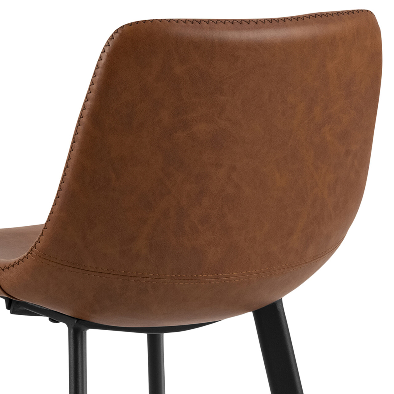 Scaun de bar Oregon, Actona, 43.5x50x91.5 cm, piele ecologica/otel, brandy - view 2