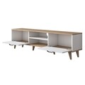 Comoda TV, Wren, A5 - 890, 180 x 48.6 x 35 cm, pal melaminat, alb/nuc