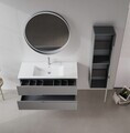 Dulap de baie cu chiuvetă, Hanah Home, Moonlight 120, Gri Mat