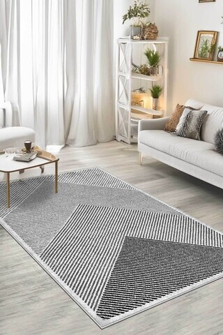 Covor, CLR-SLN-7247-HALI-346, 140x300 cm, Poliester, Gri