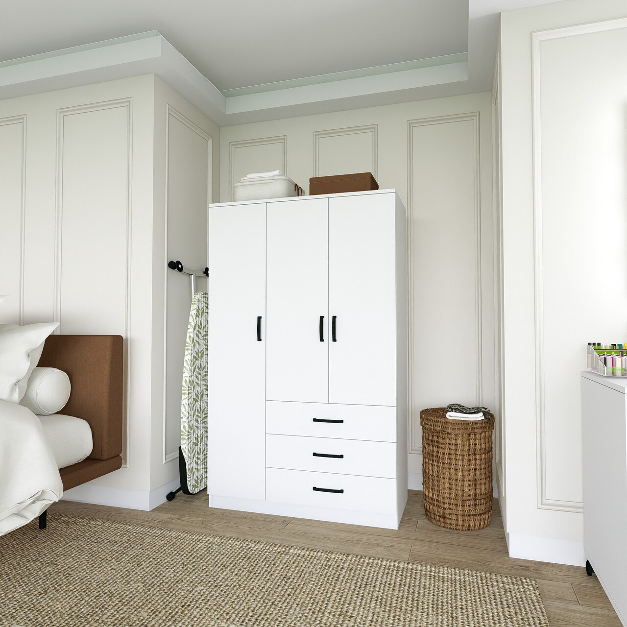Dulap pentru haine, Miwood, Easy 1600-52, Alb mat - 1 | YEO