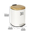Cos de gunoi cu pedala Fianema, Wenko, 17x21x23.5 cm, otel/bambus/polipropilena, multicolor