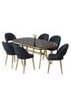 Set masa si scaune (7 piese), Hanah Home, Jita, Sonata / Auriu / Antracit