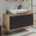 Dulap de baie cu chiuvetă, Hanah Home, 1703, 100x58x45 cm, MDF-LAM, Pin Atlantic / Antracit