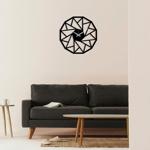 Ceas de perete, metal wall clock 18, metal, dimensiune: 48 x 48 cm, negru