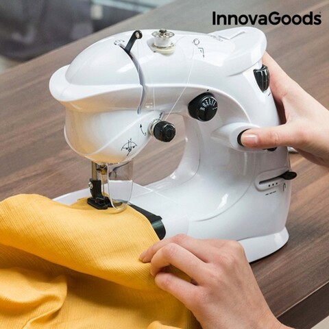 Masina de cusut compacta InnovaGoods, 6 V, 1000 mA, alb 1000