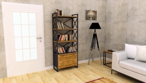 Biblioteca kit-sav, heinner, 180x800x35 cm, negru