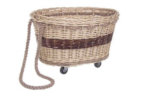 Cos cu roti, Oval Kelly, Bizzotto, 57x43x42 cm, lemn de salcie 57x43x42