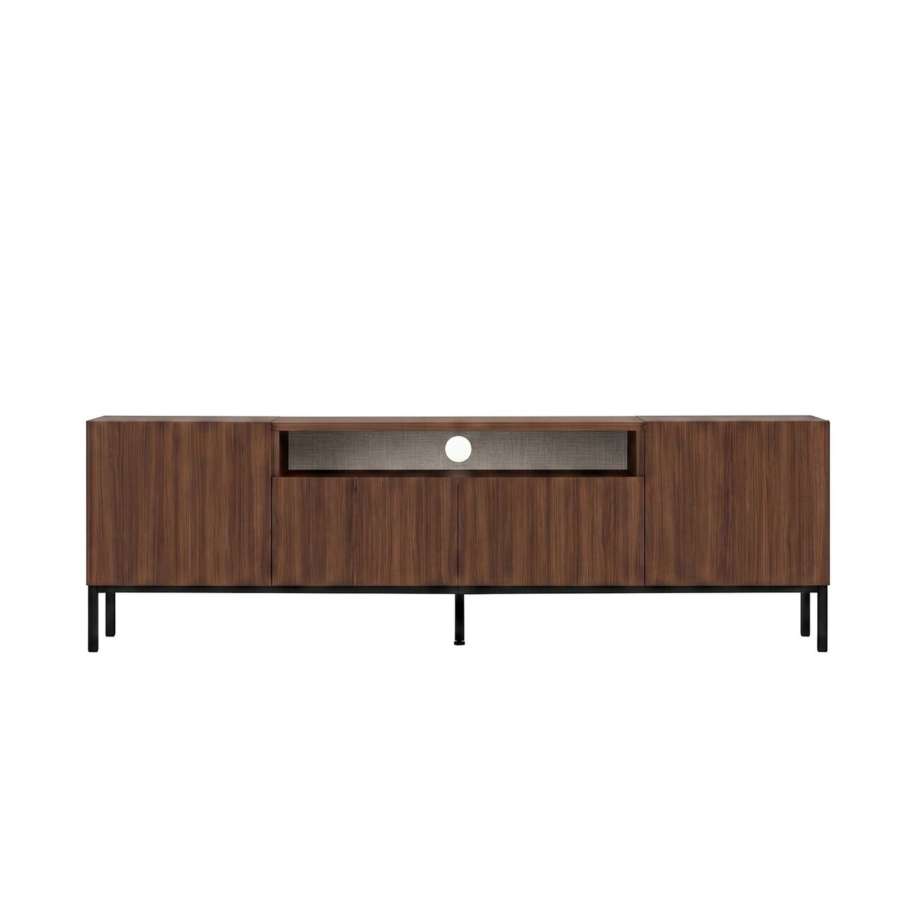 Comoda TV, Nordure, Rivoli, 160x50x35 cm, PAL, Nuc Milano / Negru — imaginea 4