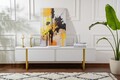 Comoda TV, Nordure, Serenity, 180x50x29 cm, PAL, Alb/Auriu