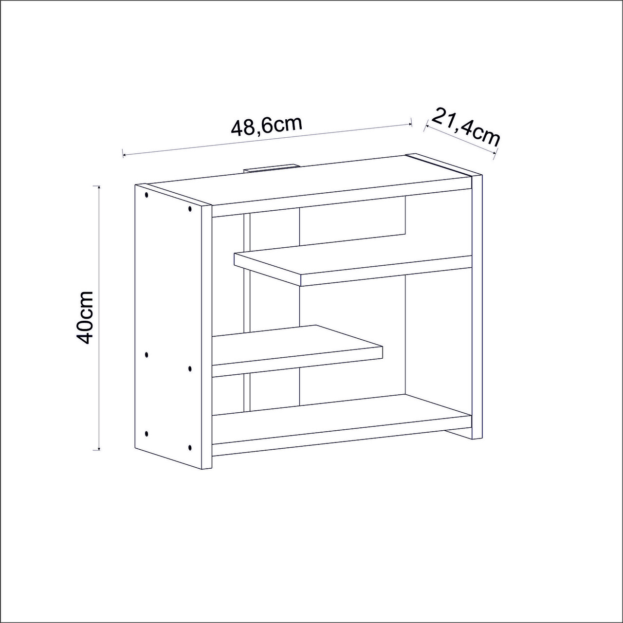 Raft de perete, Inarch, Gupse, 48.6x40x21.4 cm, PAL, Alb