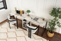 Birou, Nordure, Twin Study Desk, 240x74x60 cm, Frezie / Marmură / Negru