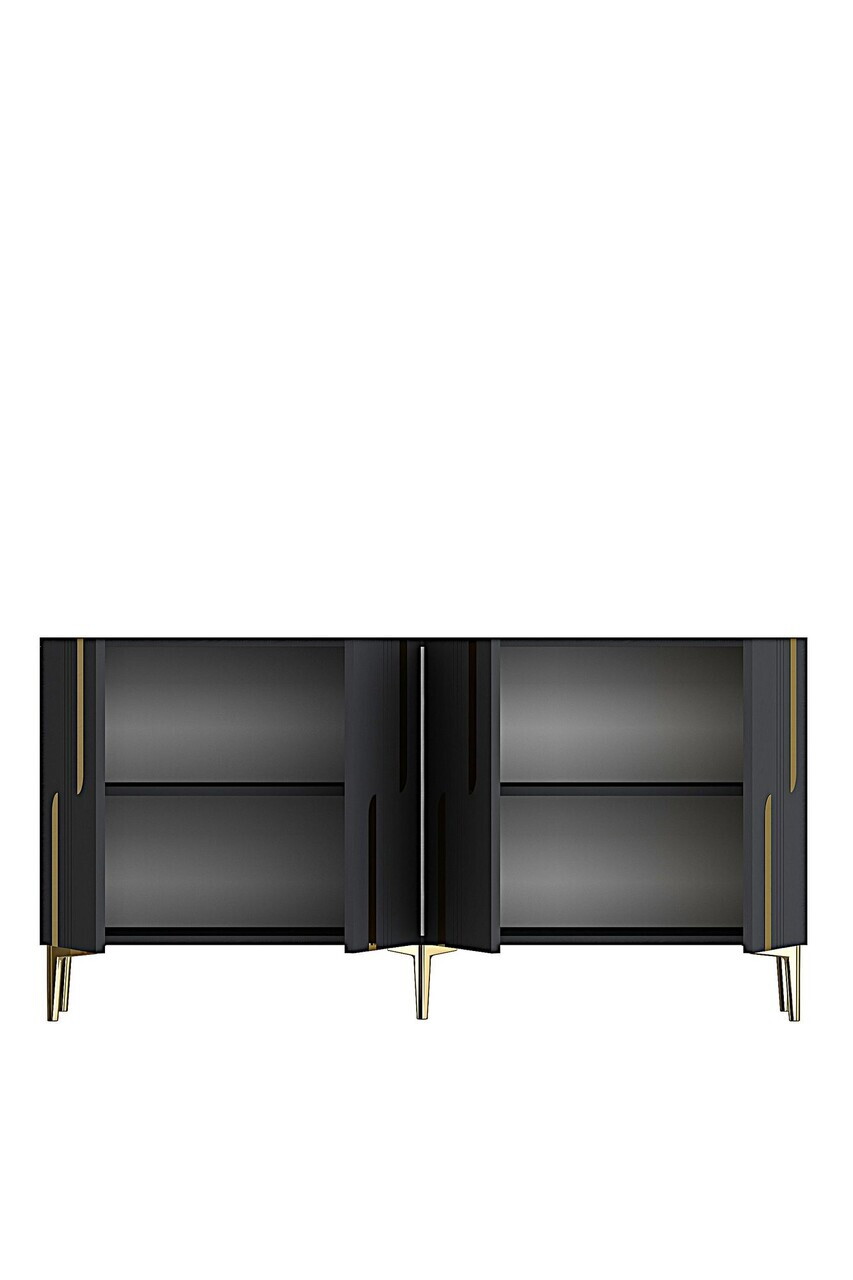 Consola, Hanah Home, Nota 150, 150x75x32 cm, Antracit / Aur — imaginea 6
