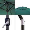 Umbrela de gradina / terasa Monty, Ø 300 cm, Ø38 mm, sistem antivant, cu inclinare si manivela, aluminiu, verde