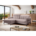 Coltar extensibil stanga 3 locuri ELTAP, Lore-104, Lorelle, 225x160x105 cm, lemn/poliester, roz deschis