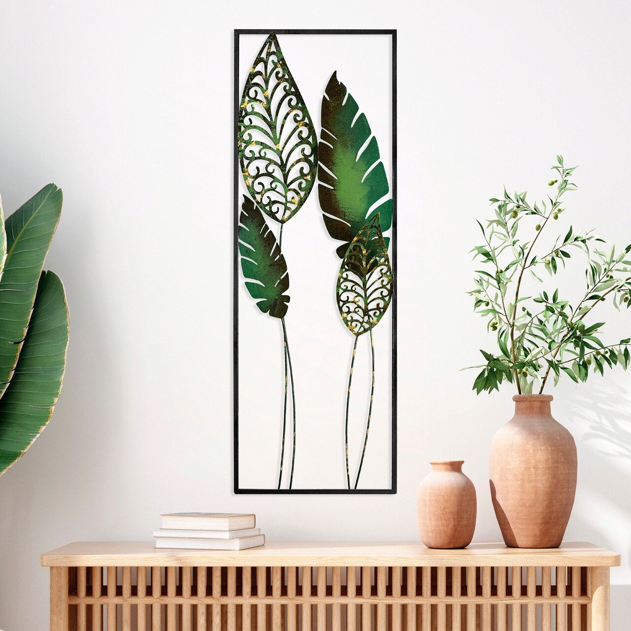 Decoratiune de perete, Nezgep 3, Metal, Dimensiune: 32 x 90 cm, Multicolor