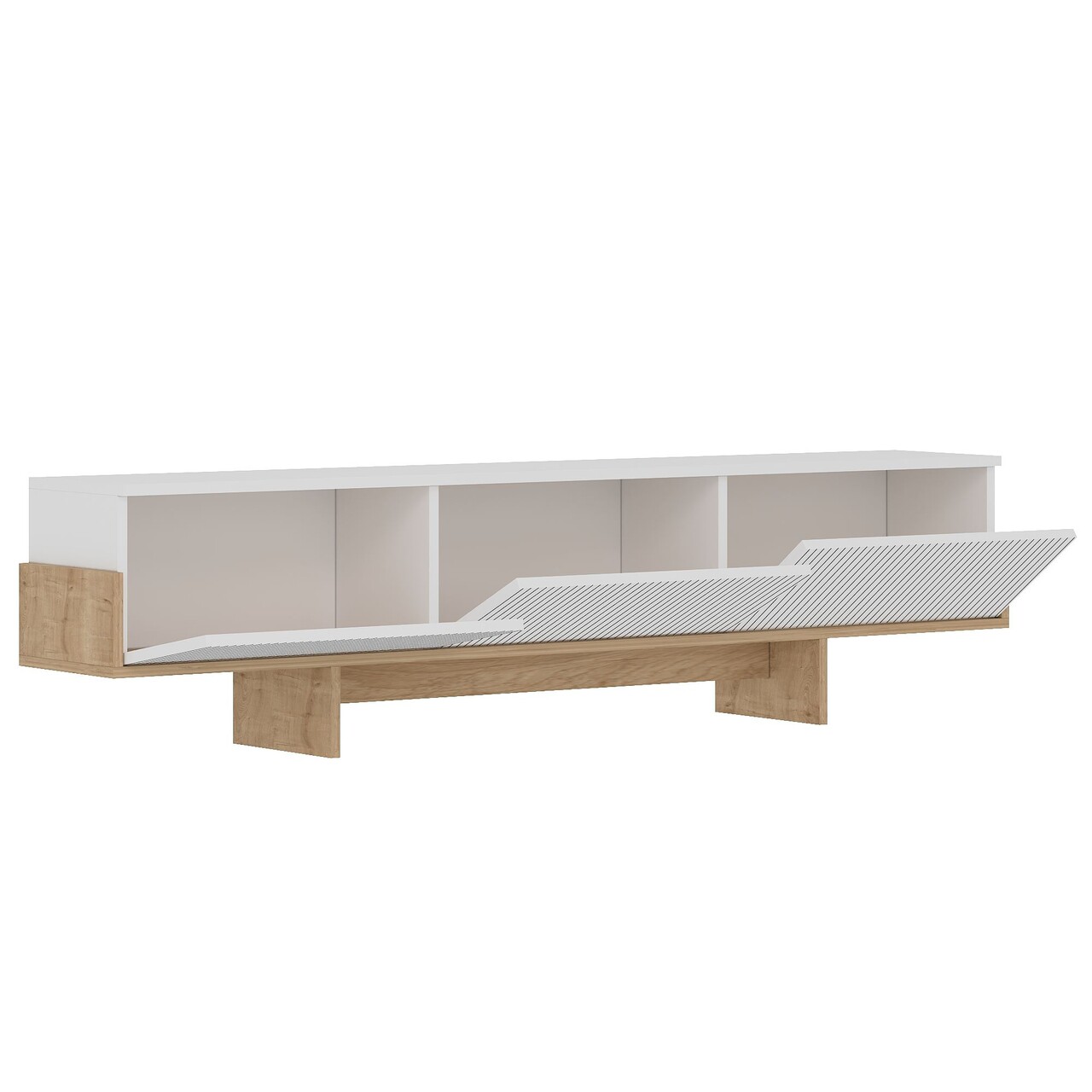 Comoda TV, Hanah Home, Hege, 180x44.6x30 cm, PAL, Stejar alb / safir - view 6
