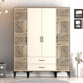 Dulap pentru haine, Hommy Craft, Kumsal PTP, 160x47.5x201.4 cm, PAL, Maro/Crem