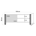 Comoda TV Cosmo Foris, Sapphire, 130x45x50 cm, natural/negru