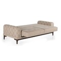 Canapea extensibila Lale, Ndesign, 3 locuri, 220x97x84 cm, lemn, crem