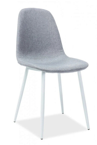 Scaun Fox, Signal, 44x39x86 cm, textil/otel, gri/alb