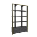 Corp biblioteca, Zena Home, Elena, 93.6x160x31.5 cm, PAL, Negru / Marmură