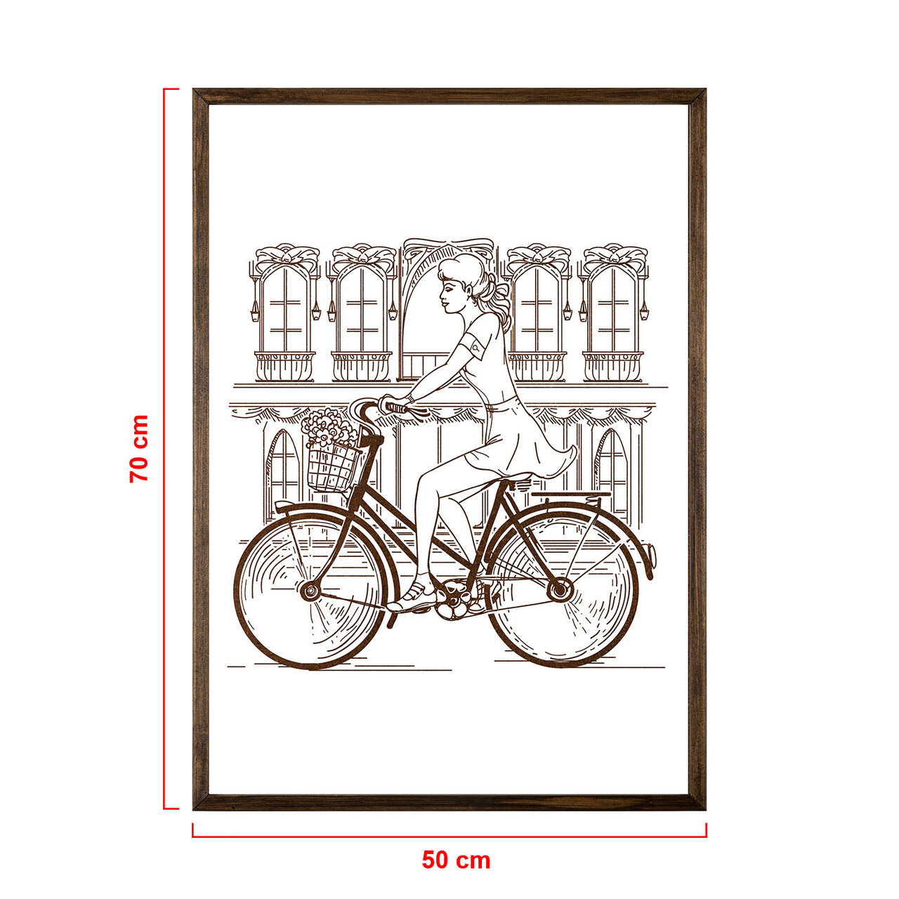 Tablou decorativ, TD068, Lemn, Desenat manual, Natural