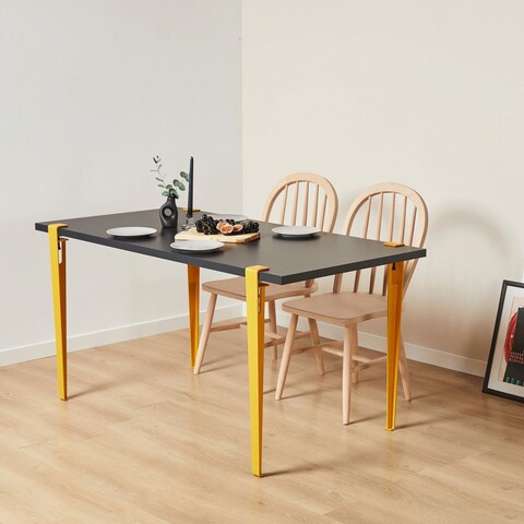 Masa, Logg, Eurotas, 120x75x60 cm, Antracit / Galben Logg