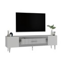 Comoda TV, Olivia, Dekolp3, Alb / Argintiu