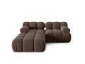 Canapea modulara 3 locuri, Bellis-51, Micadoni Home, 188x188x70 cm, catifea, maro inchis
