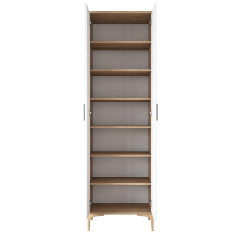 Dulap multifunctional, Rani, JE102, 60x198.6x37.5 cm, PAL, Nuc/Alb