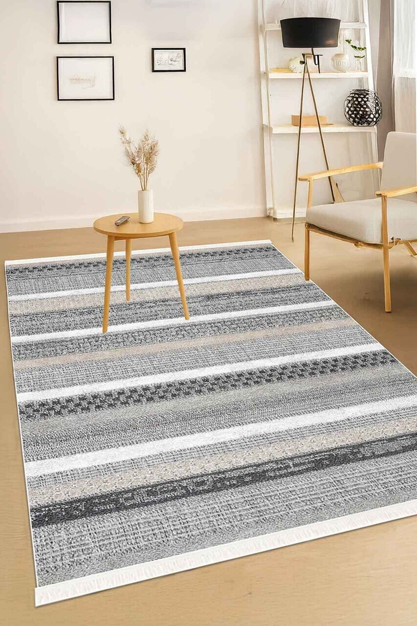 Covor, CLR-7370-HALI-39, 140x250 cm, Poliester, Gri