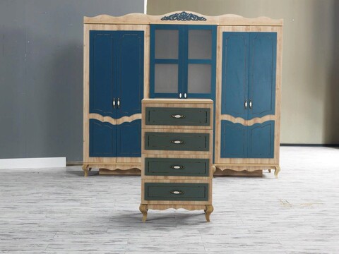 Comoda cu 4 sertare bellavita , heineer, 70x49x117 cm , lemn, maro