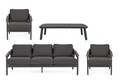 Set mobilier pentru gradina/terasa 4 piese Cordova, Bizzotto, fibra sintetica/tesatura ofelin, gri carbune