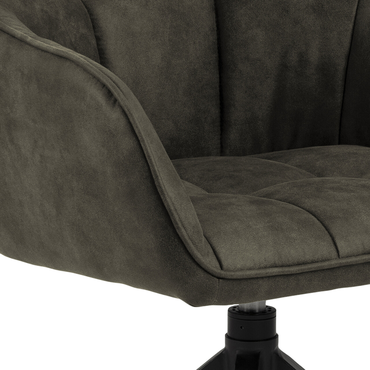 Scaun Brenda, Actona, 58x54.5x84.5 cm, rotativ, poliester/otel, verde olive - view 2
