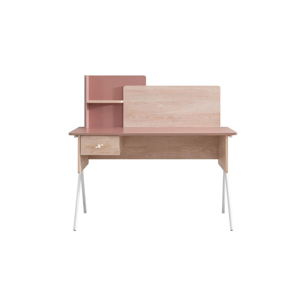 Birou, Hanah Home, Rosetta, 130x120x60 cm, PAL, Maro / Roz - view 5