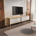 Comoda TV, Zena Home, Riso, Stejar Safir / Alb