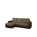Coltar extensibil reversibil 3 locuri ELTAP, Livio, 237x150x72 cm, lemn/poliester, bej/maro inchis