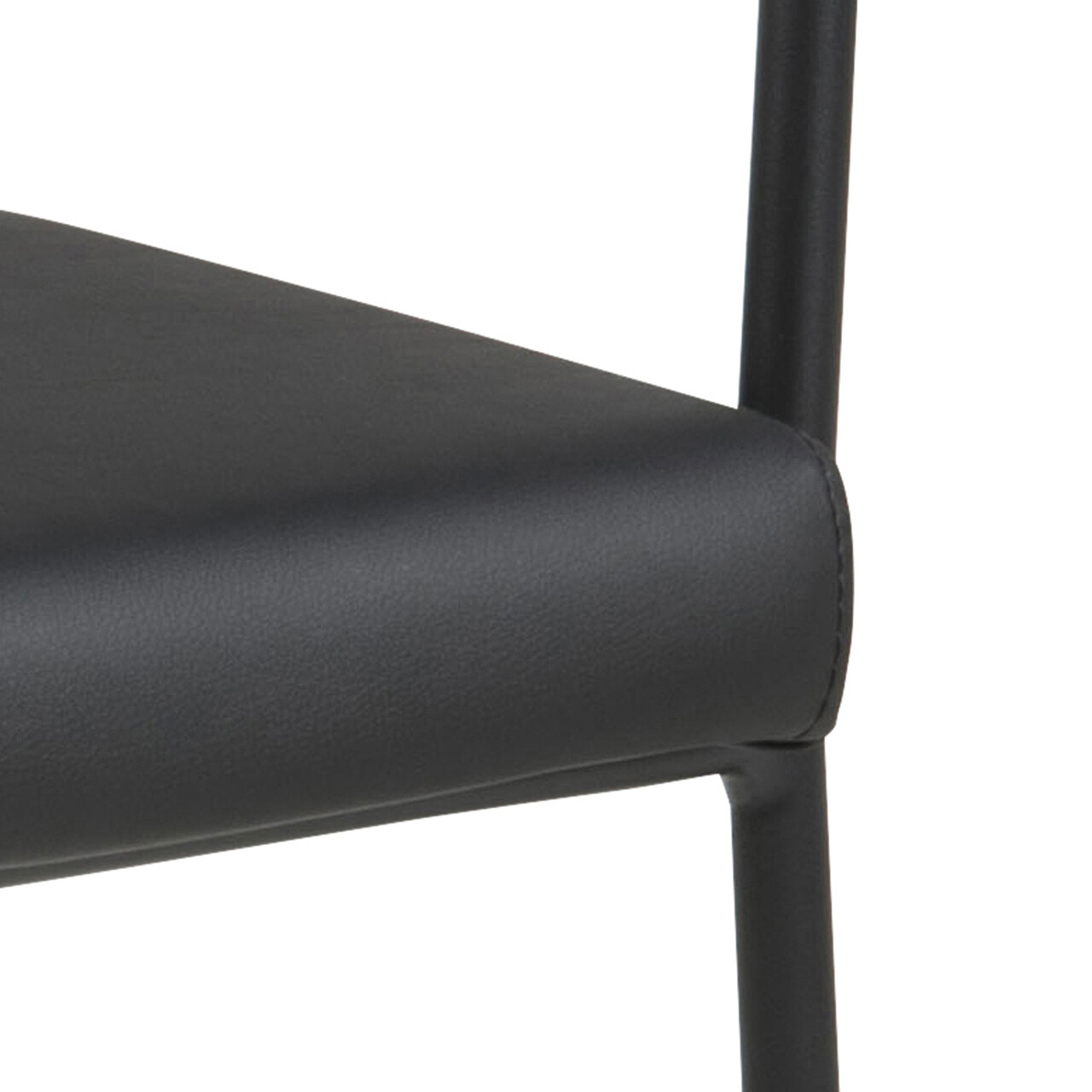 Scaun Ava, Actona, 56x52.5x77.5 cm, piele ecologica/otel, negru - view 4