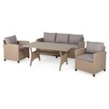 Set mobilier pentru gradina/terasa II, 4 piese, Baxter, natur/bej