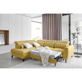 Coltar extensibil stanga 4 locuri ELTAP, LT-45SAV, Noble, 255x201x100 cm, lemn/poliester, galben