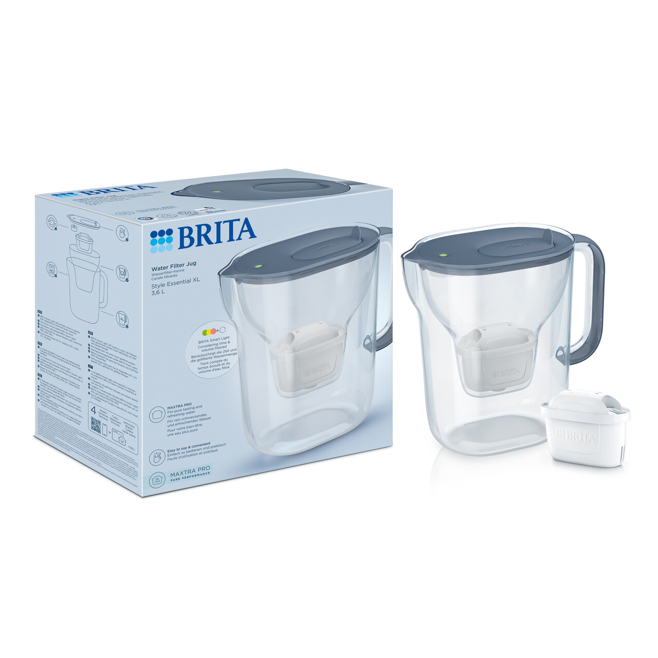 Cana filtranta BRITA Style Essential 3,6 L Maxtra Pro (Stone Blue) - imagine 2
