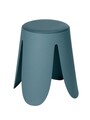 Taburet pentru baie Comiso, Wenko, 44.5x46 cm, plastic/poliuretan, albastru petrol