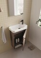 Set Dulap de Baie cu Chiuvetă și Oglindă (2 Piese), Hanah Home, Begonya 55, Maro