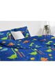Lenjerie de pat pentru o persoana 2 piese, Dinolar - Dark Blue, Eponj Home, 65% bumbac/35% poliester