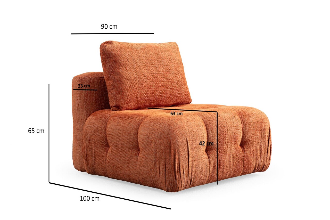 Fotoliu, Atelier del Sofa, 560ARE4140, Lemn de fag / PAL, Portocaliu