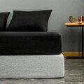 Set de pat pentru o persoana (cearceaf cu elastic si perna) 2 piese, Düzboya - Black, Eponj Home, 65% bumbac/35% poliester