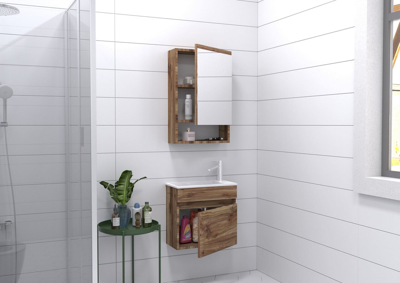 Set mobilier de baie (2 piese), Hanah Home, Pıccolo 50, Pin - view 2