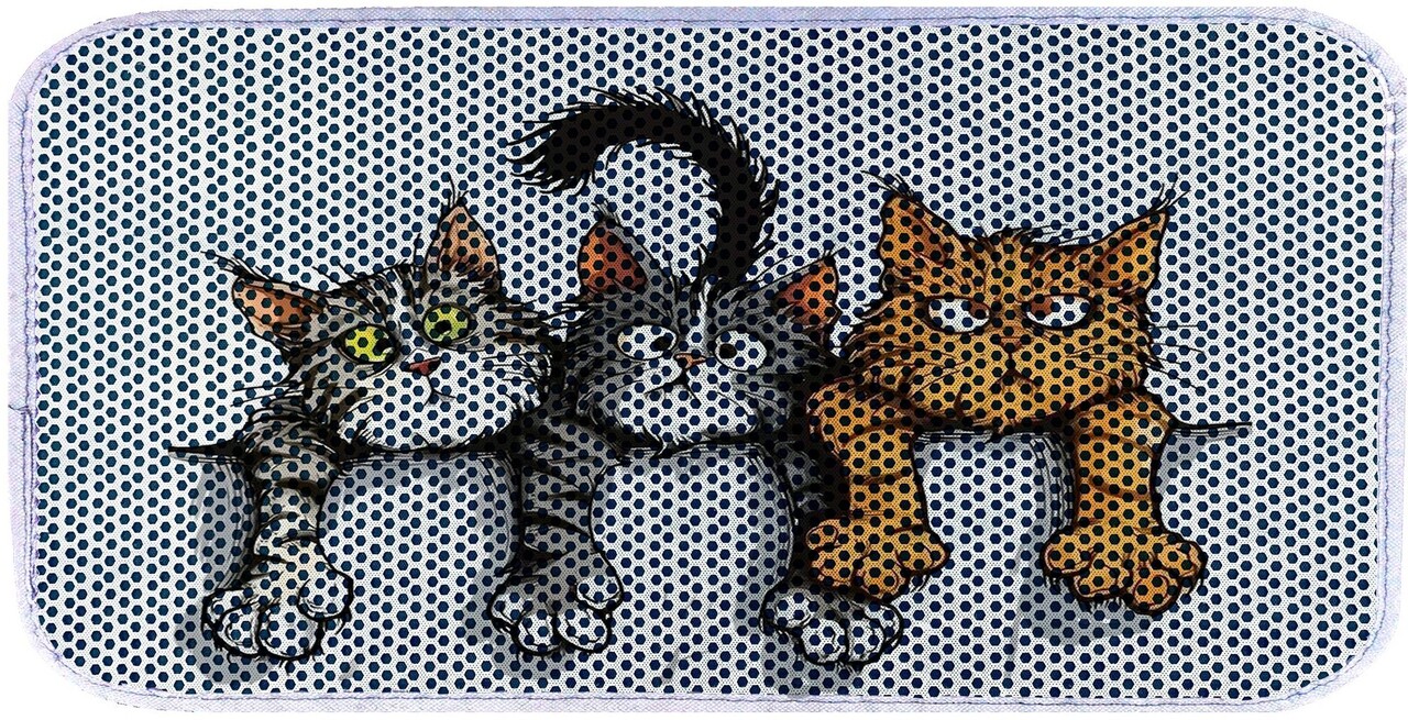 Covoras litiera pentru colectarea granulelor de nisip, Paws &amp; Whiskers, Cat Lıtter Mat 23, Multicolor - view 2